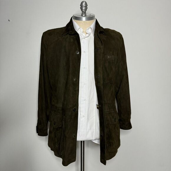 Golden Bear Leather Sport Coat Jacket Mens Solid‎ Brown Medium
